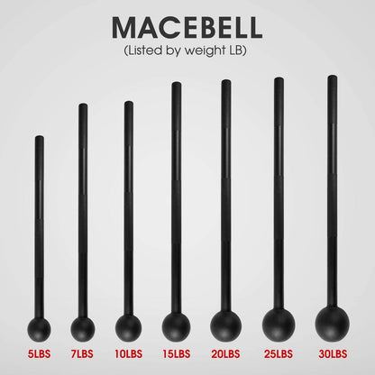 Steel Mace Bell for Strength Training - Support Full Body, Muscles, Shoulder, Grips & Forearms Workouts to Rehabilitation, Stretching 5, 7, 10, 15, 20, 25, 30Lb for Woman & Man