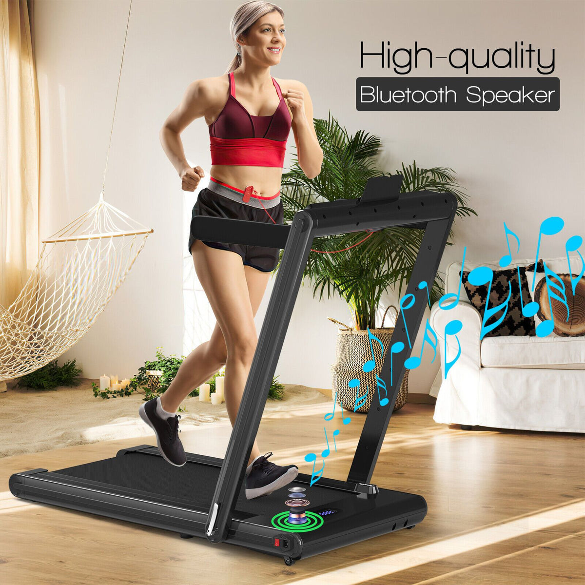 2-In-1 Folding under Desk Treadmill with Dual LED Display