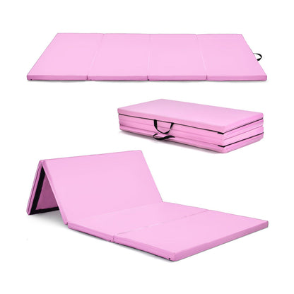 Folding Gymnastics Mat with Carry Handles Hook and Loop Fasteners