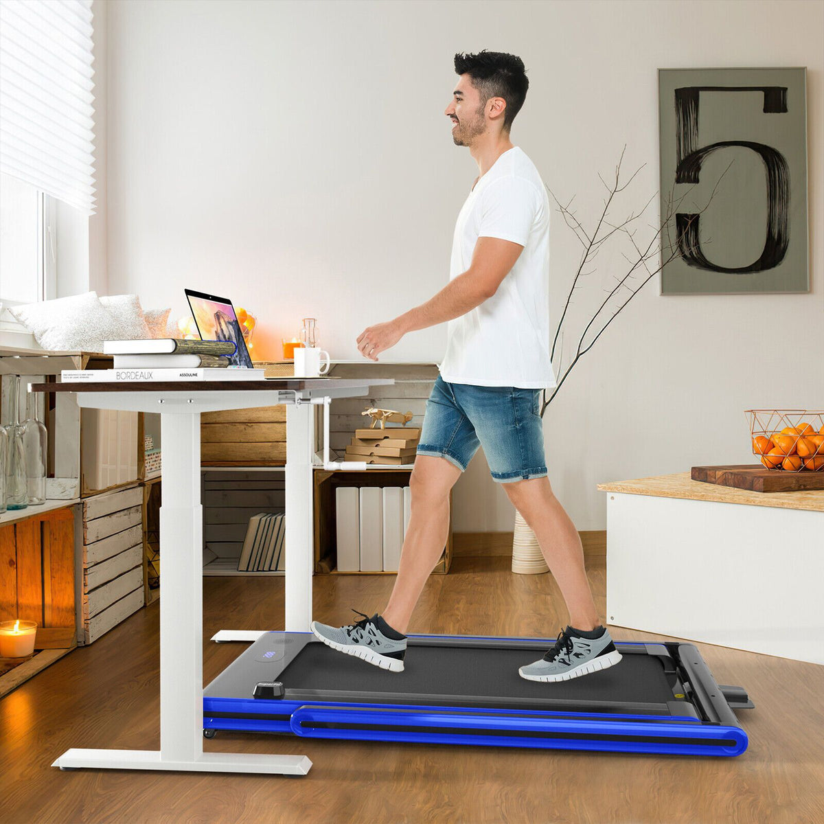 2-In-1 Folding under Desk Treadmill with Dual LED Display
