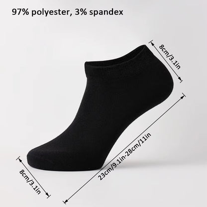 5/6/7/10 Pairs Women/Men Boat Socks Invisible Low Cut Silicone Non-Slip Summer No-Show Ankle Socks Solid Color Casual Breathable