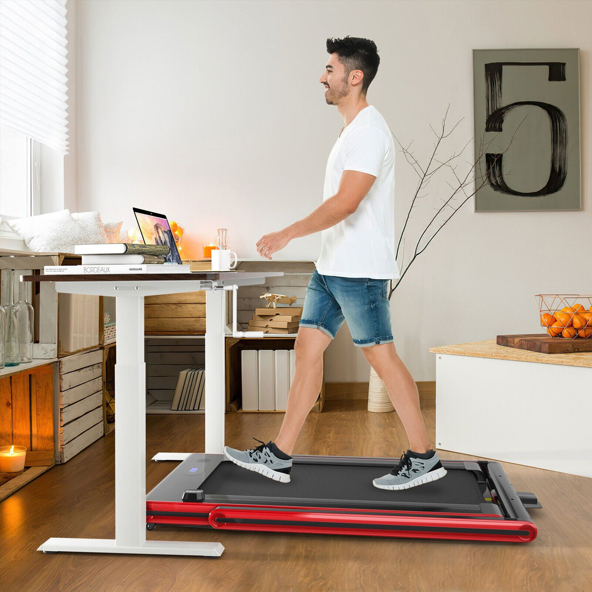 2-In-1 Folding under Desk Treadmill with Dual LED Display