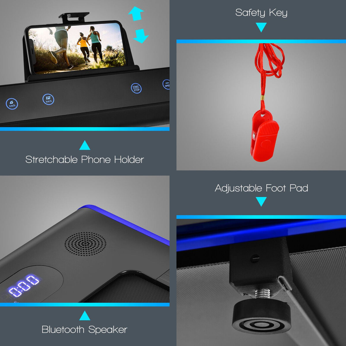 2-In-1 Folding under Desk Treadmill with Dual LED Display