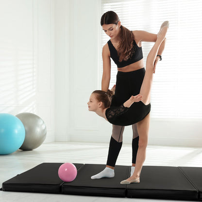Folding Gymnastics Mat with Carry Handles Hook and Loop Fasteners