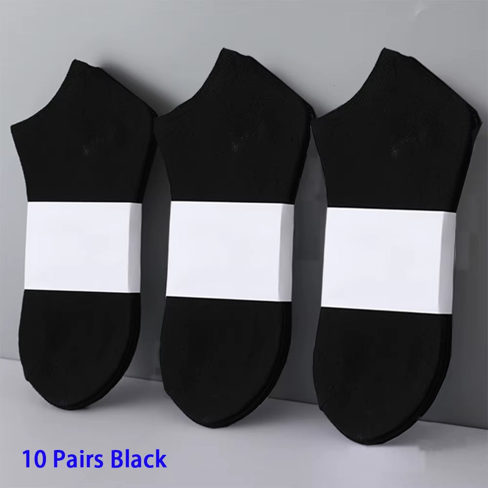 5/6/7/10 Pairs Women/Men Boat Socks Invisible Low Cut Silicone Non-Slip Summer No-Show Ankle Socks Solid Color Casual Breathable