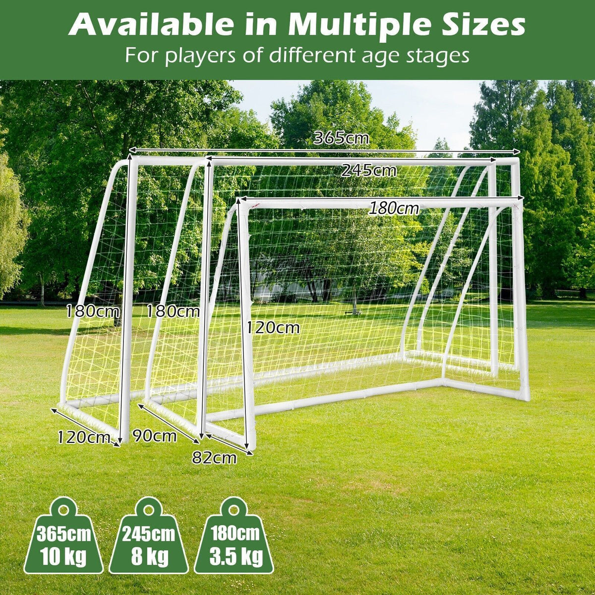COSTWAY All Weather Soccer Goal Football Training Equipment W/Upvc Pipes