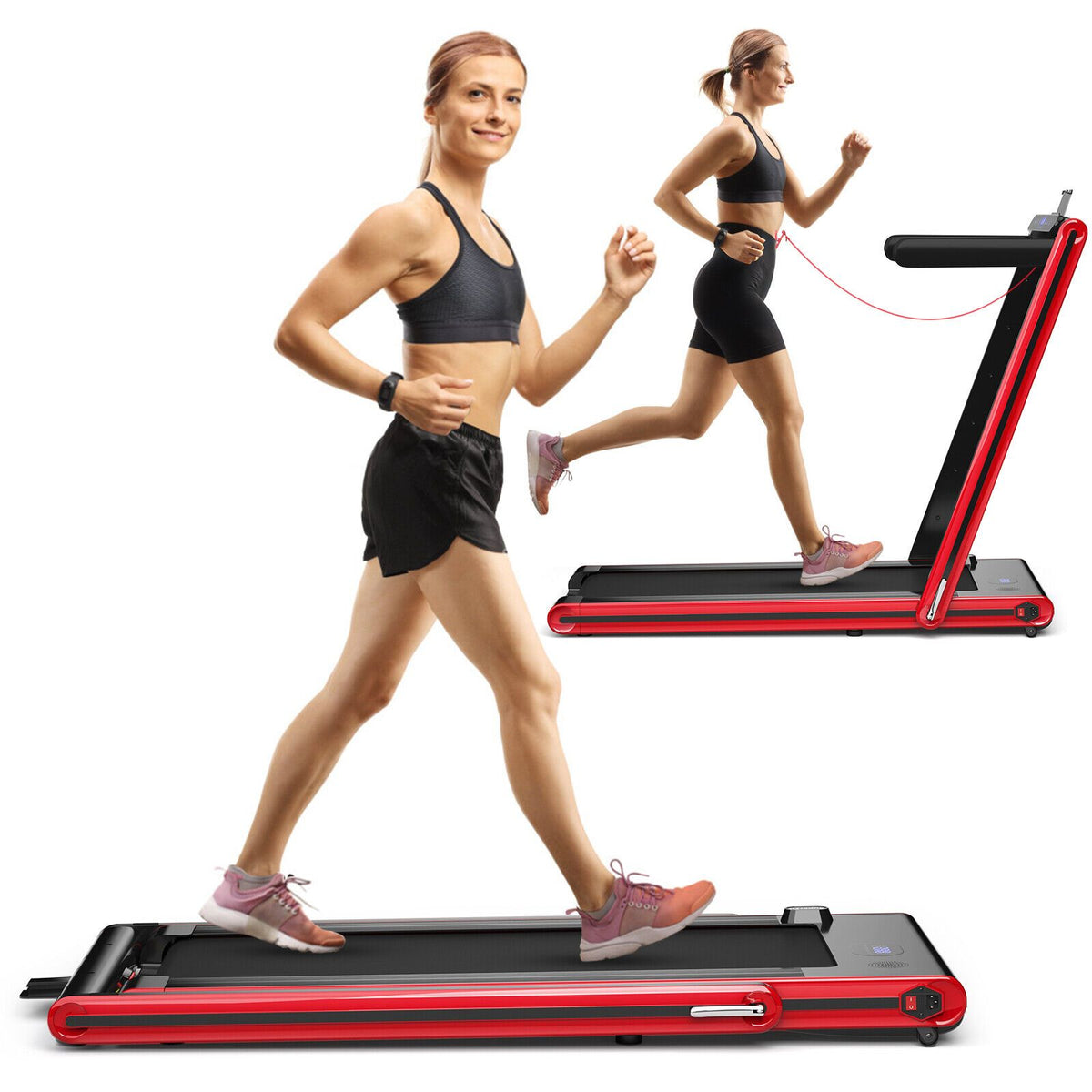 2-In-1 Folding under Desk Treadmill with Dual LED Display