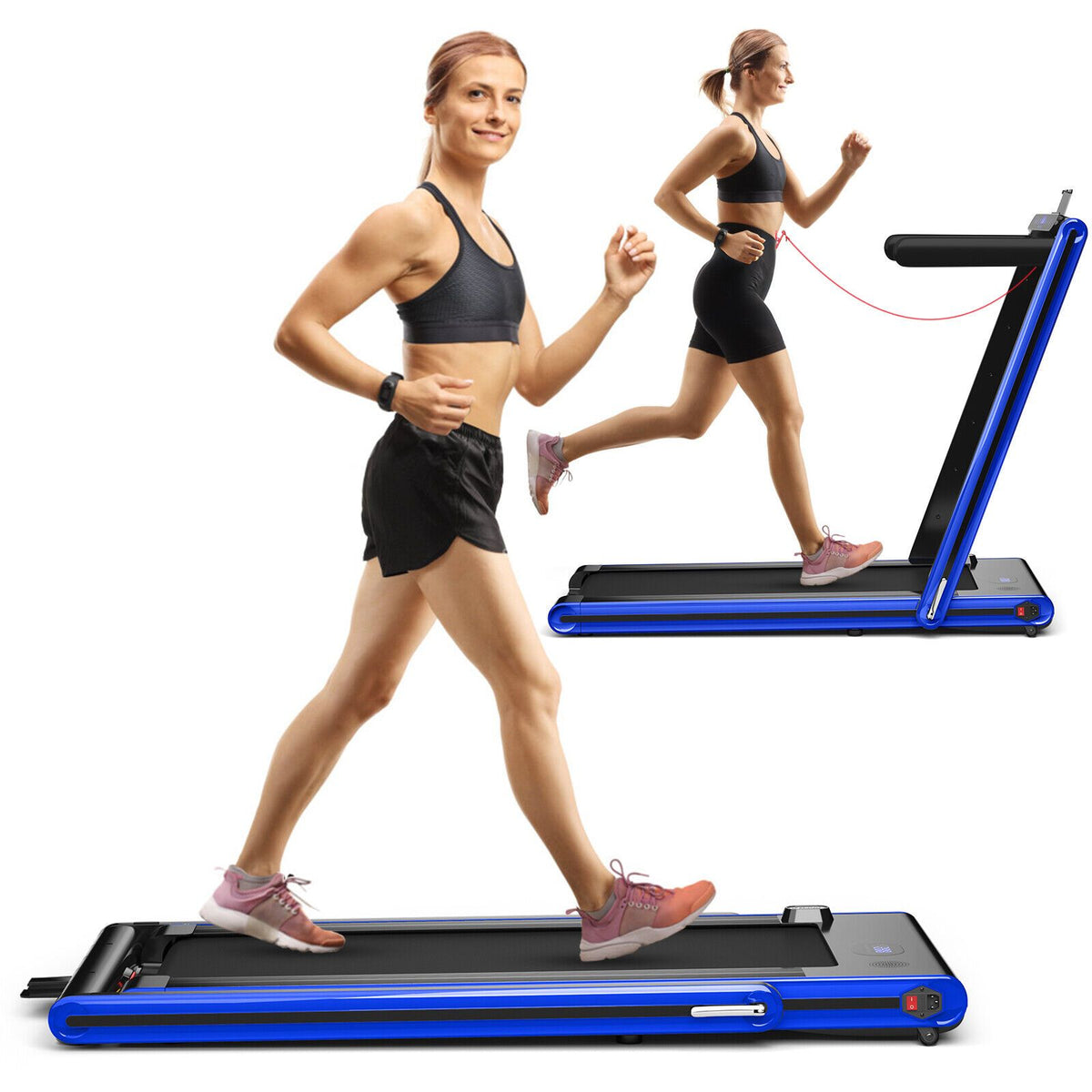 2-In-1 Folding under Desk Treadmill with Dual LED Display