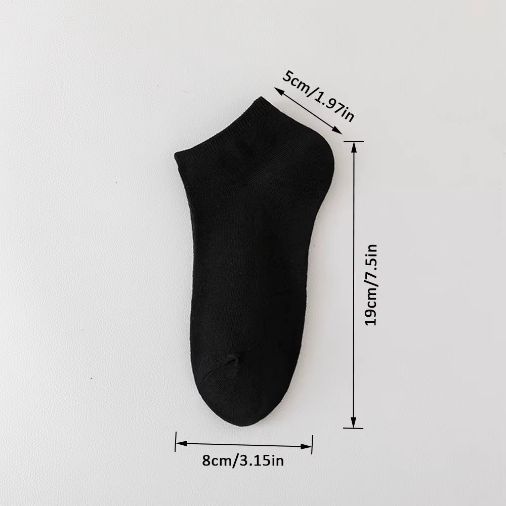 5/6/7/10 Pairs Women/Men Boat Socks Invisible Low Cut Silicone Non-Slip Summer No-Show Ankle Socks Solid Color Casual Breathable