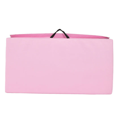 Tri-Fold Folding Exercise Mat with PU Leather Cover